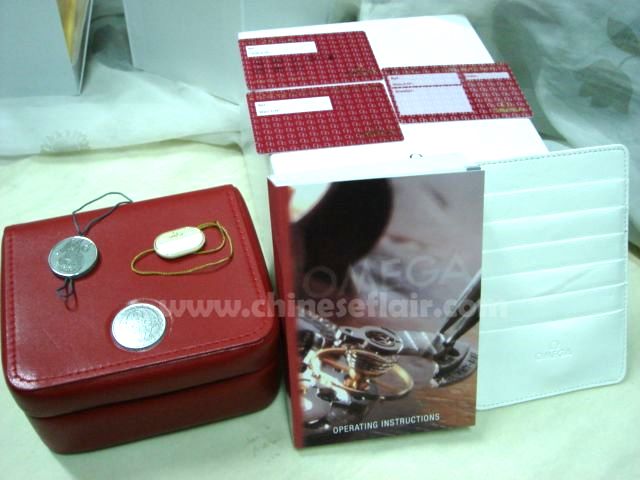 Best Replica Omega Watch Box For Sale Red Leather Case
